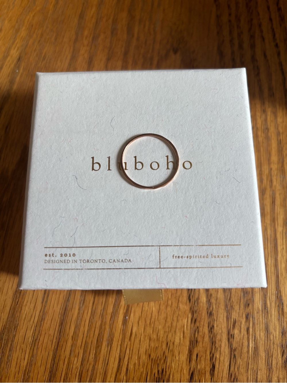 bluboho 14K Rose Gold Faceted Felicity Thin Stacking Ring - Size 9